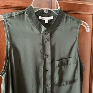 DR2 Green Mandarin Collar Button Down Shirt